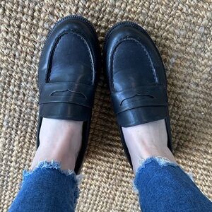 Black penny loafers